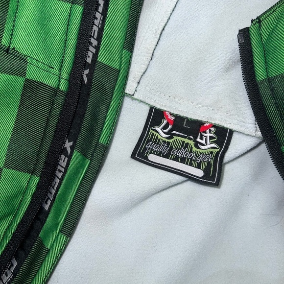 Castle X Green & Black Checkered Softshell Jacket Size L - Picture 5 of 9